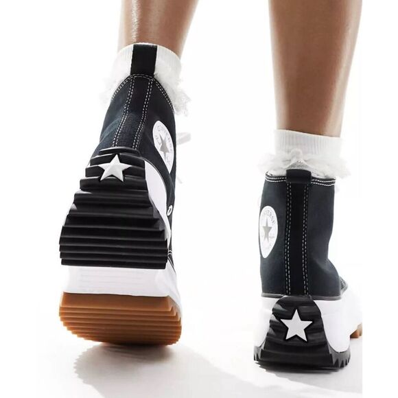 CONVERSE Run Star Hike Canvas Platform Sneakers 11.5 Men’s (13 Women’s) Black - Picture 2 of 9